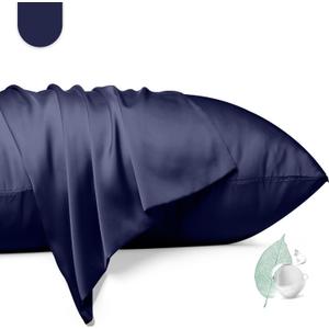 100% Mulberry Silk Pillowcase 2 Pack,Standard Size Silk Pillow Cases for Hair and Skin,Silky Smooth Bed Pillow Cover with Hidden Zipper,Natural Silk Pillow Case Set of 2 (Navy Blue, Standard 20X26), 1 Piece Missing