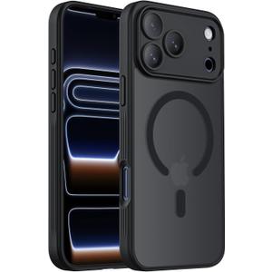 Designed for iPhone 17 Pro Max Case, Compatible with MagSafe, [Camera Protection] [15FT Military Drop Protection] Shockproof Translucent Matte Anti-Slip Phone Case, 6.9", Black