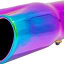 2.5 inch Inlet Fit For 1.75 2 2.25 Inch Exhaust Pepe Heart Shaped Universal Car Exhaust Tips Stainless Steel Pipe Car Accessories (Colorful)