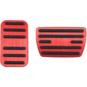 Pedal Covers Anti-Slip Foot No Drilling Aluminum Non-Slip Protector Accessories Accelerator Brake Pedals Cover 2PCS Compatible with 10/11th gen Civic (Red)