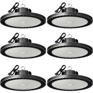 lvsdak LED High Bay Lights 250w (Eqv.1000w Mh/Hps/Hid),5000K Daylight 37500lm with 5ft Cable High Bay Led Shop Lights Commercial Lighting Fixture for Warehouse Garage Light Barn Factory 6 Pack