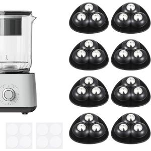 Appliance Casters  Furniture Sliders & Appliance Rollers for Kitchen, Coffee Machine, Blender, Oven  Helps Mom or Wife Easily Solve Countertop Sliding (Black, 8pcs)