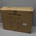 Hamucd Modern Glass Table Lamp Set of 2 with 7 Lighting Modes, 3-Color Temperature Nightstand Lamp with USB A+C Port, Blue-Brown Coastal Bedside Lamp for Living Room Bedroom(LED Bulbs Included)