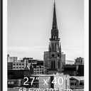 Hoikwo 27x40 Black Plastic Frame with Plastic Cover, Display Pictures 24x36 with Mat or 27x40 Without Mat, 1 Pack 27 by 40 Frame for Wall Hanging, 27x40 Matted to 24x36