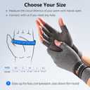 SueStar Arthritis Gloves with Removable Wrist Strap, Strengthen Compression Gloves for Arthritis, Carpal Tunnel Pain Relief, Rheumatoid, Tendonitis, Fingerless Computer for Women(XS)