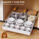 OneDream 2 Pack Pull Out Cabinet Organizer, 21" Deep Slide Out Drawers for Kitchen Cabinets, No Drill Adhesive Pull Out Drawers for Cabinets, Roll Out Shelves Adjustable Width 12.05"-20.4"