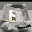 Stainless Steel Cat Litter Box with Enclosure, Large Litter Box for Cats and Kittens, Smooth Easy Clean Interior, Durable Metal Design with Cover, Litter Shovel, Pad and Footboard Included (Black)