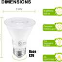 7W Par20 LED Bulb (50W Equivalent), UL Listed, 3000k Warm White Dimmable Flood Bulbs Lights, 500 Lumens, E26 Base, Recessed Lighting for Indoor Outdoor, 6 Pack