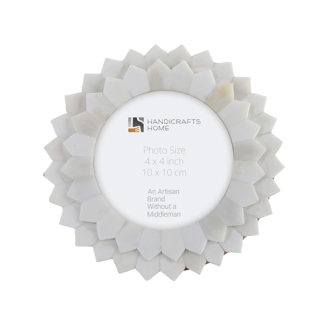 Handicrafts Home Handmade 4x4 Picture Frame, Farmhouse Photo Frames Ideal for Living Room, Office, Victorian Home Decor, Perfect for Gallery Wall, Tabletop Display and collage - Scalloped Radiance