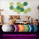 Acoustic Panels - 12-Pack Soundproof Wall Panels, 14"X12.1"X0.4", High Density Sound Dampening - Gin Green Hexagon