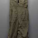ANRABESS Women's Summer Wide Leg Linen Jumpsuits Dressy V Neck Sleeveless Casual Pants Rompers 2024 Vacation Beach Outfits, Olive, Small 