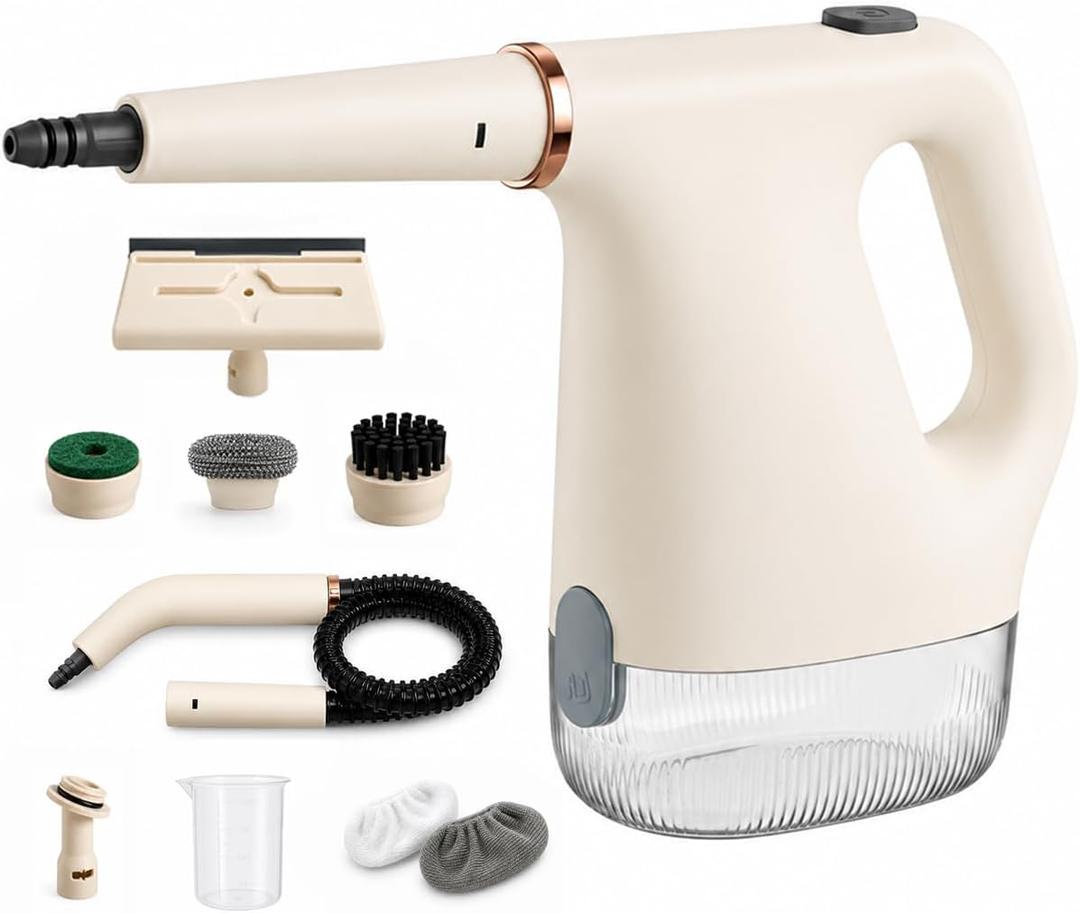Handheld Steam Cleaner, Fast Heat Steam Cleaner, Adjustable Steam, 450mL Large Water Tank, Pressurized Portable Steamer for Cleaning Home, Kitchen, Car, Bathroom, Tile, Furniture, Multi-Surface