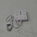 Power Strip with USB Ports, HUNIAN 5Ft Flat Plug Extension Cord Surge Protector, 12 Widely Outlet Extender with 6 USB Charger (2 USB C Ports), Desk Charging Station for Home, Office Supplies (White)