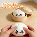 Dumpling Squishy, 3.4 Inch Squishy Dumpling Mystery Box, Colorful Dumpling Stress Balls Fidget Sensory Toy, Easter Basket Stuffers with Food Steamer Stretchy Desk Toys (1 Pack)