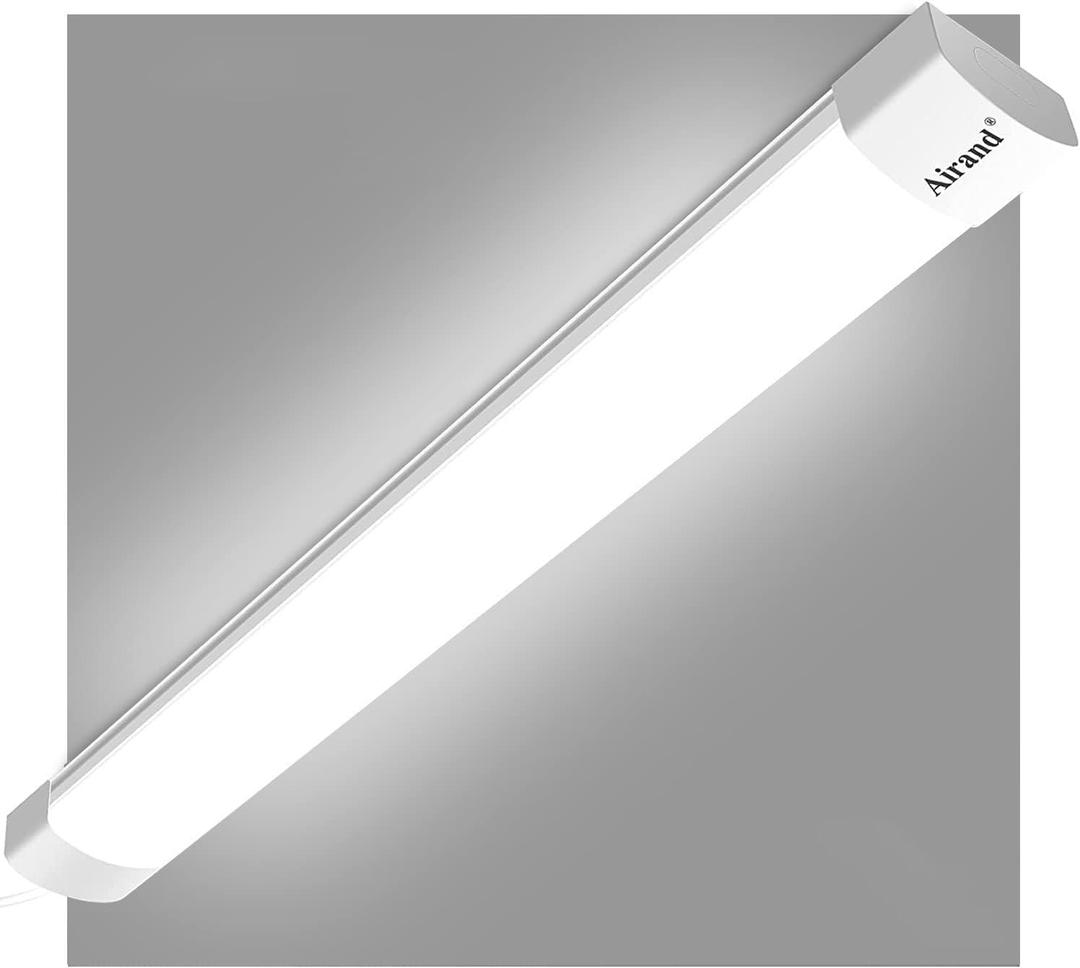 Airand LED Shop Lights for Garage 4FT with Plug, Utility Linkable LED Tube Light 5000K Under Cabinet Lighting,3600 LM LED Ceiling and Closet Light 36W, Corded Electric with ON/Off Switch, 4FT-1PCS