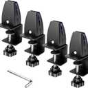 4 Pcs Desk Partition Clips, Acrylic Plastic Shield Holder, Removable Cubicle Panel Extenders Bracket with Adjustable C Clamp