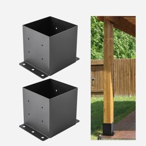6x6 Post Base,Post Brackets(Inner Size 5.6"x5.6"),Black Powder-Coated Heavy Duty Steel Fence Post Anchor for Deck Porch Railing Fence Pergola Support(2 PCS) 6x6 Post Base,Post Brackets(Inner Size 5.6"x5.6"),Black Powder-Coated Heavy Duty Steel Fence Post Anchor for Deck Porch Railing Fence Pergola Support(2 PCS)
