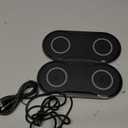 2 Pack Dual 15W Wireless Charger for Multiple Devices, 30W Fast Wireless Charging Pad/Mat for Apple iPhone, for AirPods, for Samsung Phone, for Google Pixel, and All Qi-Enabled Devices (Black-2Pack)