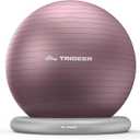 Trideer Exercise Ball for Office Desk, Yoga Ball Chair to Relieve Back Pain, Stability & Fitness Ball Seat with Base, Home Gym Core Workout, Abs, Stretching & Therapy