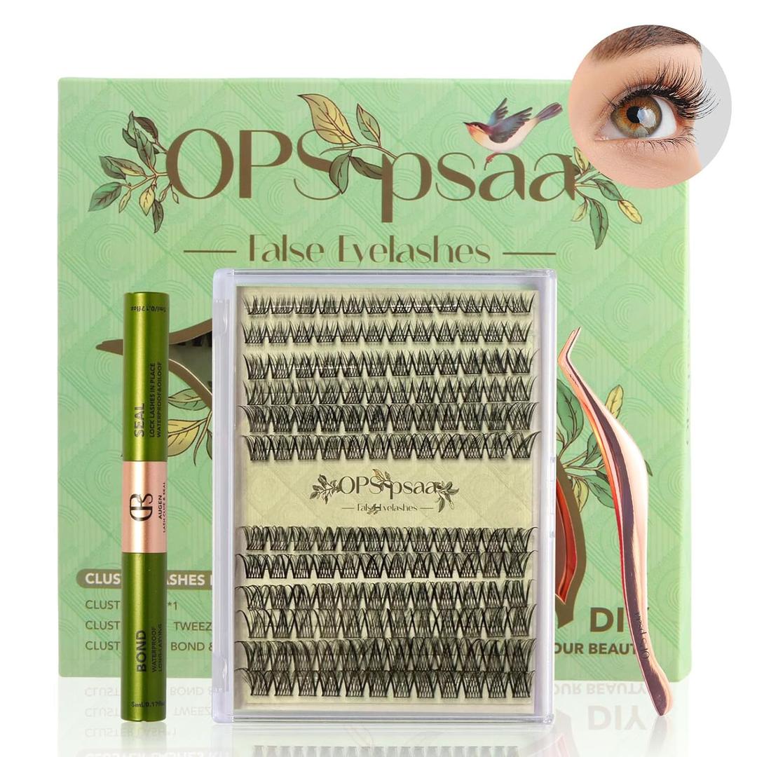 DIY Individual Lashes Clusters Kit,240pcs Lash Clusters Eyelash Extension Kit with Cluster Lash Glue and Lash Tweezer D Curl Lash Extension Kit False Eyelash Cluster Kit At Home(0.07D, 10-15mm)