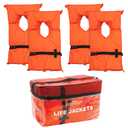 Airhead Type II Keyhole Life Jacket for Adults & Kids - U.S. Coast Guard Approved Boating Safety Life Vest for Youth & Child, Adjustable Open-Side Universal Fit, 2-Pack, Adult, Orange