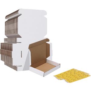 HORLIMER 6x4x1 inches Shipping Boxes Set of 50, White Corrugated Cardboard Box Literature Mailer