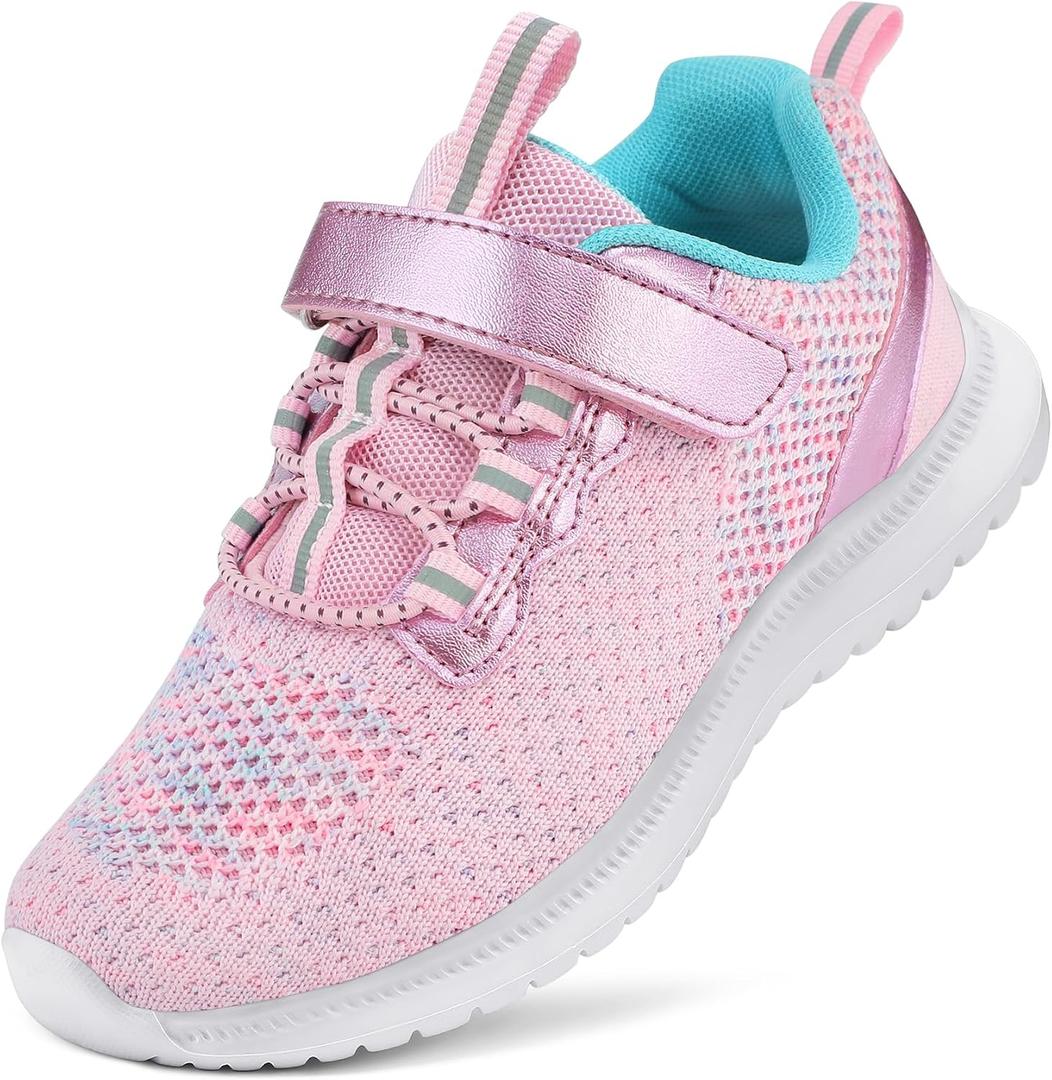 RUNSIDE Kids Shoes, Boys Girls Sneakers Lightweight Athletic Walking/ Running Tennis shoes, Size 10 Toddler, Pink