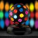 Kicko Spinning Disco Ball - 11-Inch Disco Ball Decor with Party Lights 360 Degree Rotating Neon LED Light for Kids and Adults - Colorful Flashing for 80s Party and Events
