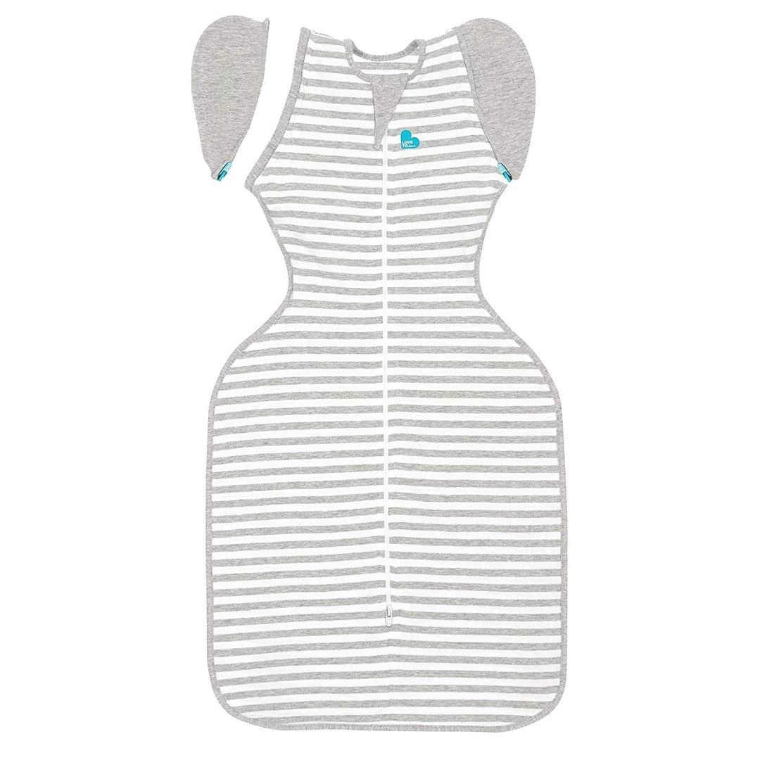 Love to Dream Swaddle UP Transition Bag, Patented Zip-Off Wings, Gently Help Baby Safely Transition from Being Swaddled to arms Free Before Rolling Over, Gray, Large, 19-24 lbs