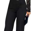 CHICME Womens Dressy Lace Jumpsuit Casual Fall Long Sleeve V-Neck Straight Leg Overalls (Large)