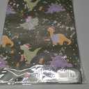 2 x RiukRaiu Dinosaur Christmas Wrapping Paper for Kids Adults - Green Xmas Gift Wrap Santa Hat T-Rex Trees Candy Canes Colorful Flags Stars Snowflakes for Holiday Party - 4 Jumbo Sheets, 40 x 28 Inches Each