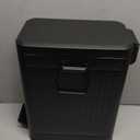 Small Trash Can with Lid Soft Close-10L/2.6 Gal Stainless Steel Outdoor Dog Poop Garbage Can-Metal Waste Bins with Pedal for Bathroom Bedroom Office-Black