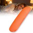 Bone Conduction Sleep Speaker Under Pillow, Ultra-Thin Non-in-Ear Pillow Speaker with Bluetooth & TF Card Playback, Portable Bedside Speaker for Side Sleepers, Travel & White Noise (Orange)