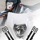 XINGWU Dirt Bike Headlight Kit,Pit Bike Headlight,Universal Motorcycle Headlight,Headlamp Frontlight,Motorcycle Head Lamp Kit for Most Dirt Pit Bike (white, NormalXWLIGA)
