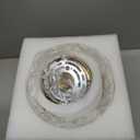 AUTELO 8.2” Milk Glass Ceiling Light, Gold Semi Flush Mount Ceiling Light, 8.19 Dia