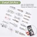 20Pcs Metal Heart Hair Clips Aesthetic Hair Barrettes with Iron Alligator Star Bow Alloy Silver Elegant Decorative Headwear Bobby Pins Accessories for Long Short Party Hairstyle DIY Decor