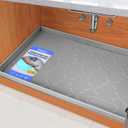 SIKADEER 34" x 22" Under Sink Mat Waterproof, Silicone Mat Kitchen Drawer Shelf and Cabinet Liner, Sink Protector for Kitchen Organizers and Storage, Boot Tray Pet Food Mats (Gray)