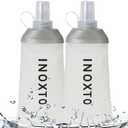 INOXTO Soft Flask,Collapsible Soft Water Bottles for Hydration Vests and Running Packs, Soft Flask Running Bottles for Hiking Cycling(250/500 ml) (2 PCS BIG)
