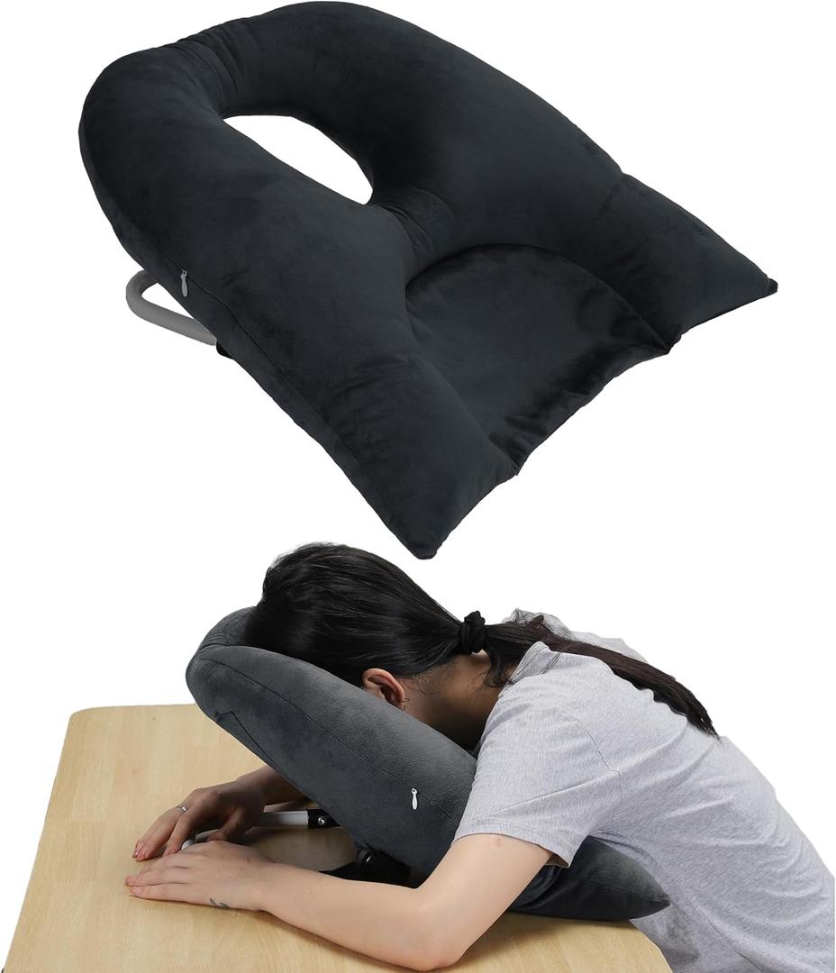 New Upgrade Face Down Pillow After Eye Surgery, Adjustable Height Prone Prone Pillow Face Down Sleep, Retina Lying Pillow, Eye Surgery Support Equipment, Black