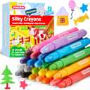 SYNCFUN 24 Pcs Twistable Silky Crayons, Washable Crayons for Paper, Easy to Hold & Quick-Drying Art Supplies, Non-Toxic, Mess Free, Birthday Valentine Easter Gifts for Kids Ages 3 and Up
