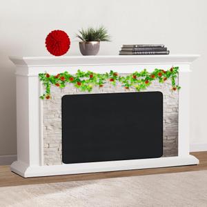 Magnetic Fireplace Cover, Draft Stopper for Brick Fireplace, Fireplace Flue Blocker with 16 Pieces Strong Magnets, Indoor Fireplace Blanket for Heat Loss, Winter and Summer, Black, 40x30 Inches