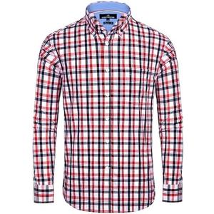 Alimens & Gentle Men's Plaid Button Down Shirts Cotton Long Sleeve Dress Shirts Regular Fit Gingham Shirts.XL