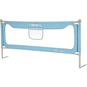 HOMEAL Toddler Bed Rails - 59"x24" Extra Long Bed Rail for Toddlers with U-Shape Base, Baby Bed Safety Guard for Twin, Full, Queen, King Mattress Bed, Beige, 1 Pack