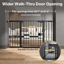 Cumbor 2 Pack 29.7-51.5" Extra Wide Baby Gate for Stairs, Easy Walk Through Dog Gates for Doorways, Pressure Mounted Pet Gate Indoor, Safety Auto-Close Child Gate for Kids with 4 Wall Cups, Black