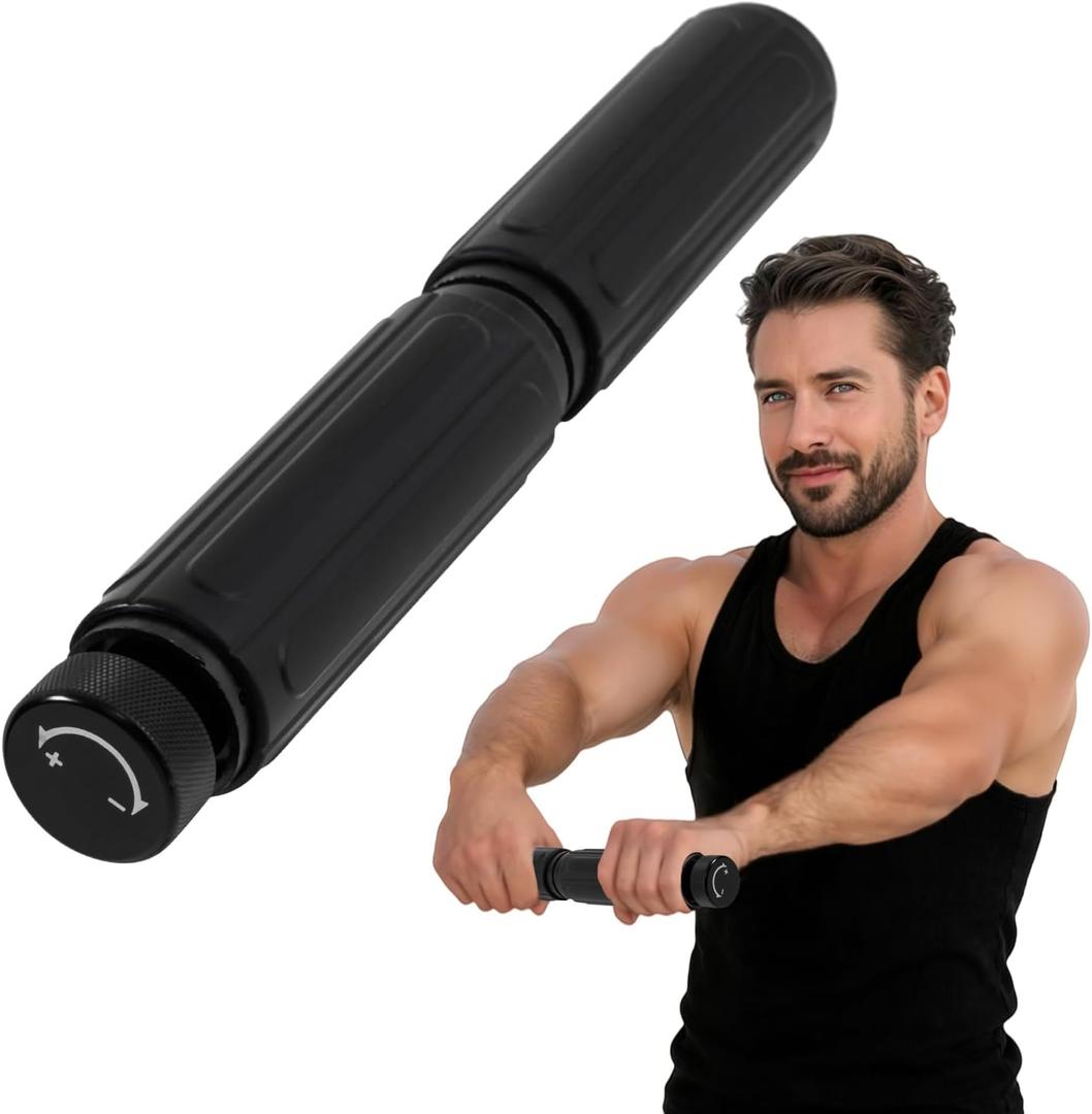 LIZAAL Forearm Strengthener, Adjustable All-Metal Grip Strength Trainer, Forearm Exerciser & Wrist Roller with Silicone Grip, Portable Forearm Strength Trainer for Hand, Wrist & Forearm Workout
