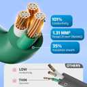 DEWENWILS 28FT Outdoor Extension Cord 1 to 3 Splitter for Lights, 3 Prong Outlets Plugs, 16/3C SJTW Weatherproof Wire for Outdoor String Lights, ETL Listed,1 Pack