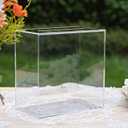 UNIQOOO Clear Acrylic Card Box w/Slot, Thick DIY Wedding Box Blank White Print, Large 10x10x5.5 in, for Reception Decoration Fundraiser Money Box Election Ballot Graduation Keepsake Party Favor