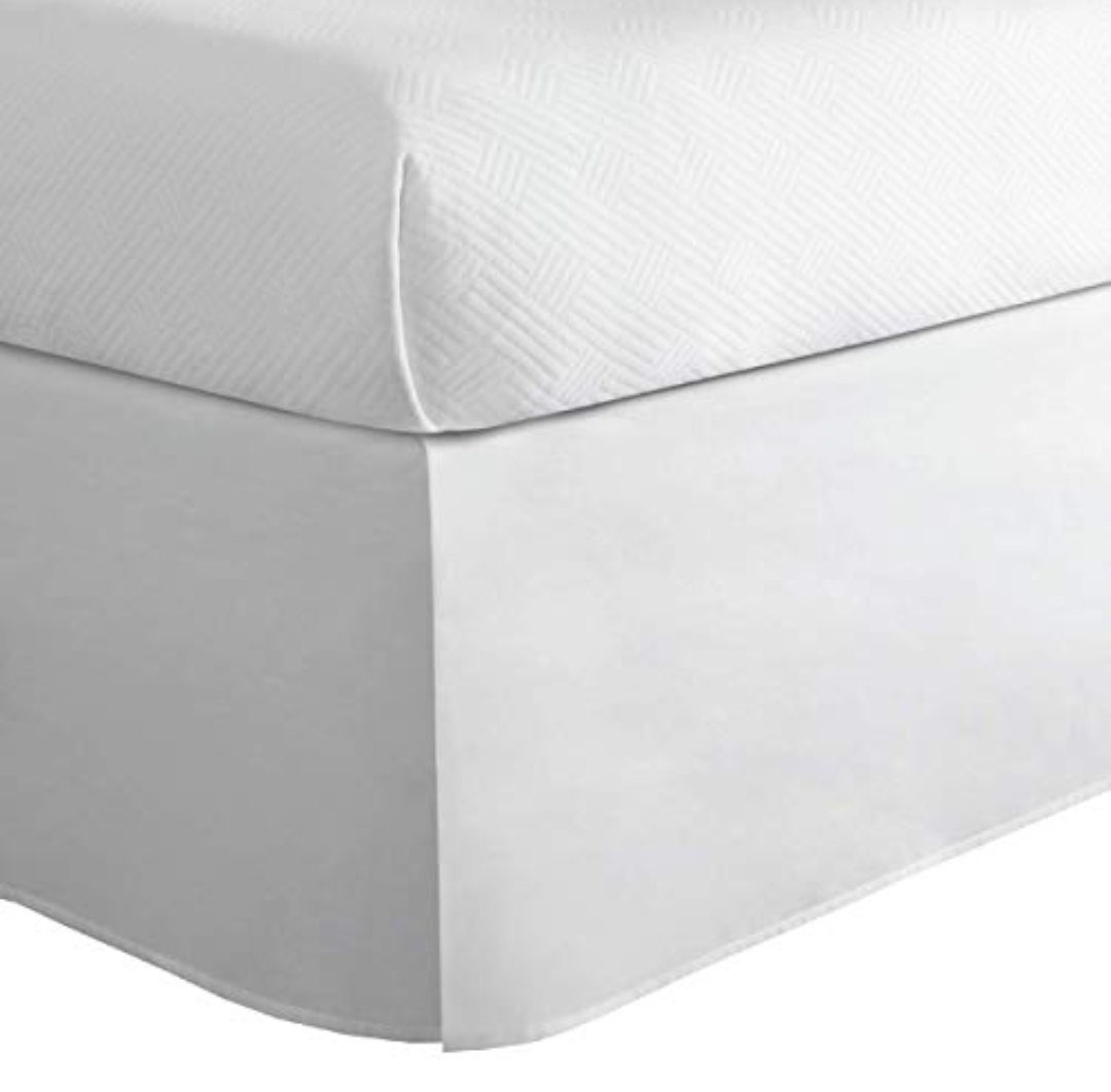 TODAY'S HOME Home Classic Tailored Bed Skirt Dust Ruffle, Cotton Blend Design, 14" Drop Length, Twin XL, White TOH24914WHIT06