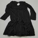 Naggoo Fall Dresses for Women 2025 Knit Crew Neck Tunic Dress Casual Winter Long Sleeve Sweater Dress with Pockets, Small, Black 