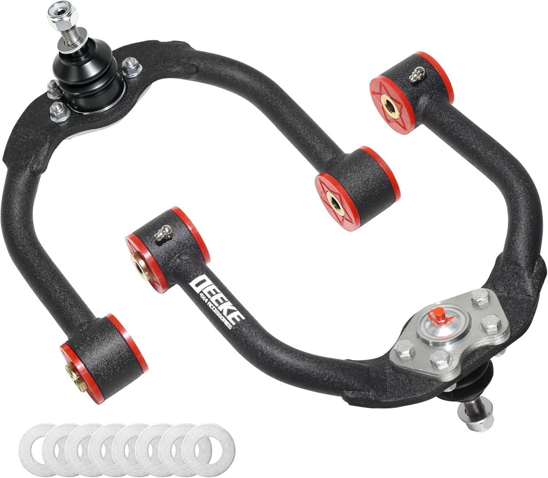 14" Lift Front Upper Control Arms for 2005-2010 Grand Cherokee (WK) & Jeep Commander (XK), Heavy Duty Suspension Arms with Pre-Installed PU Bushings & Ball Joints, Wrinkle Black (2PCS)